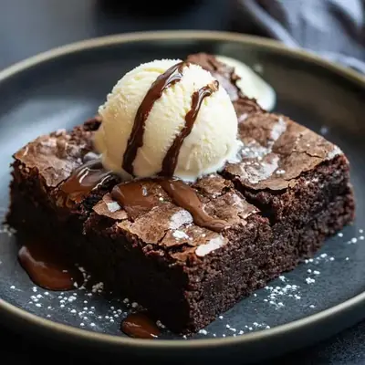 Hot Chocolate Brownie with Ice Cream