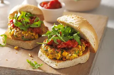 Crispy Cheese Corn Burger