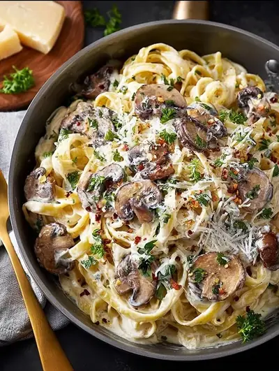 Mushroom Cheese Pasta